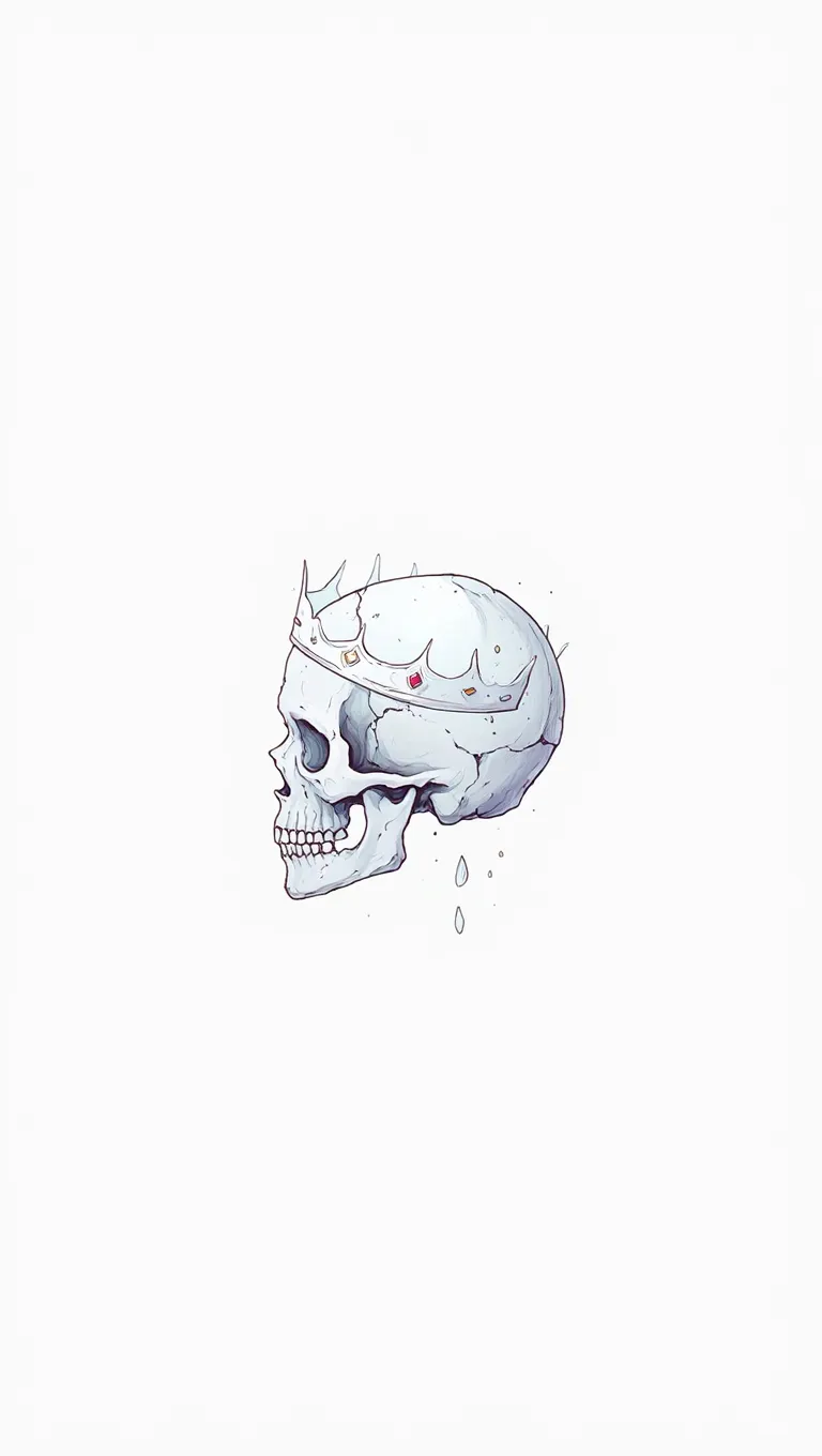Skull wearing a crown of gems